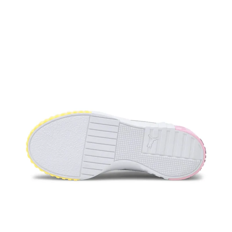 PUMA Cali Series Bubbles Jr Low-Top Kids' Skateboarding Shoes White Pink Yellow Teenagers-4