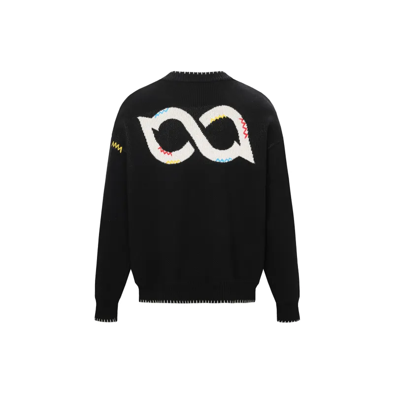 BIPOLAR Sweater Unisex Black Apricot Blue-1