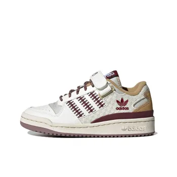 Adidas Originals FORUM Low Anti Slip Wear Resistant Low Top Kids' Skateboarding Shoes White Yellow Teenagers