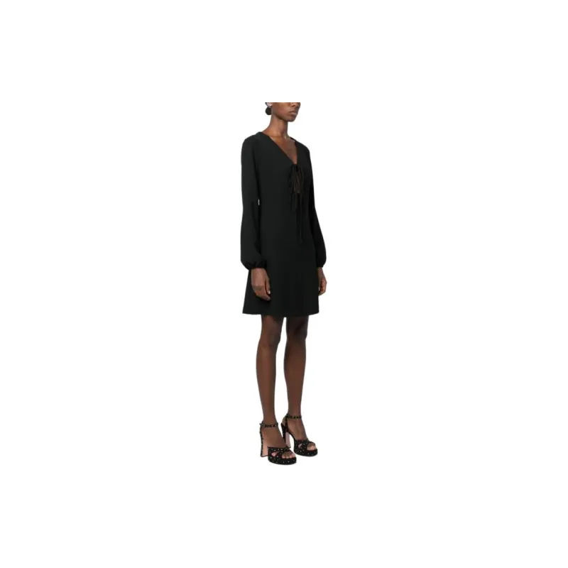 PAROSH Long Sleeved Dress Women's Black-3