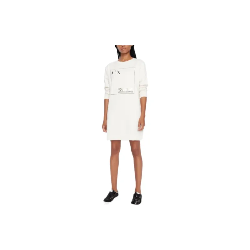ARMANI EXCHANGE Long Sleeved Dresses Women's White-2