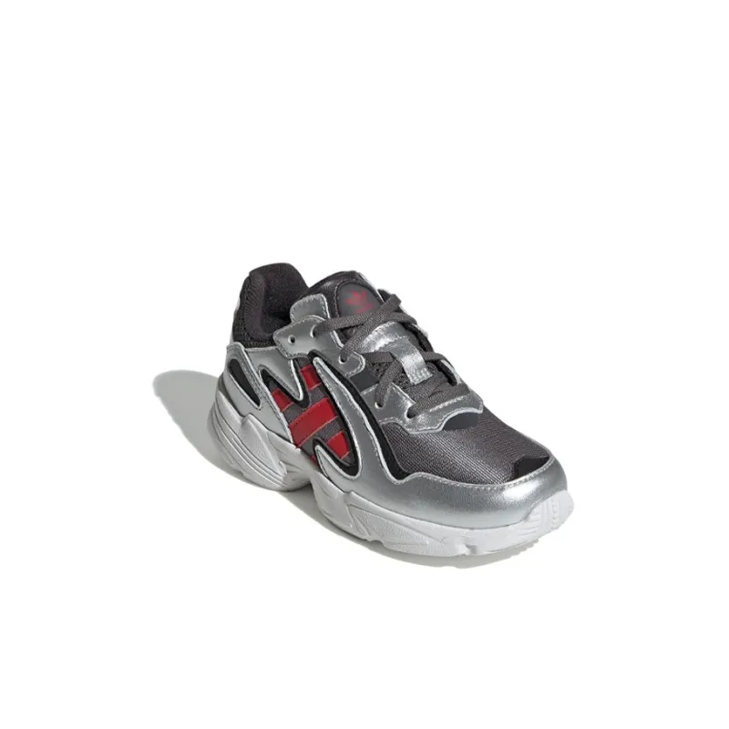 Adidas Originals Yung 96 Chasm Slip Resistant Low Top Kids Lifestyle Shoes Silver Red White Children Aged 3 7 Years Old-2