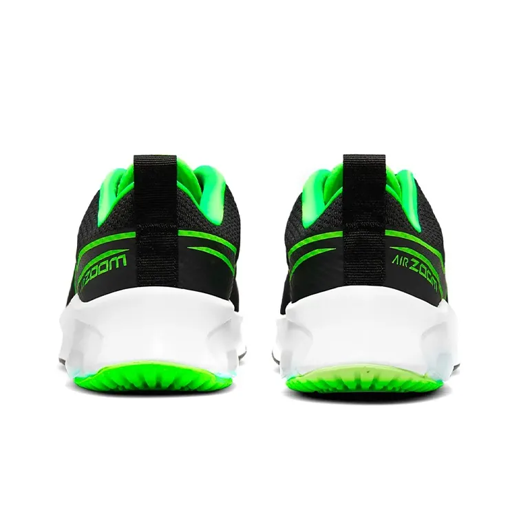 Nike Air Zoom Arcadia Slip Resistant, Abrasion Resistant, Breathable Low Top Kids' Running Shoes Black Green Teenagers-4