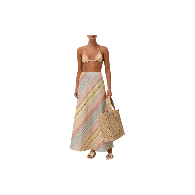 Zimmermann Halliday Striped Linen Maxi Skirt-2