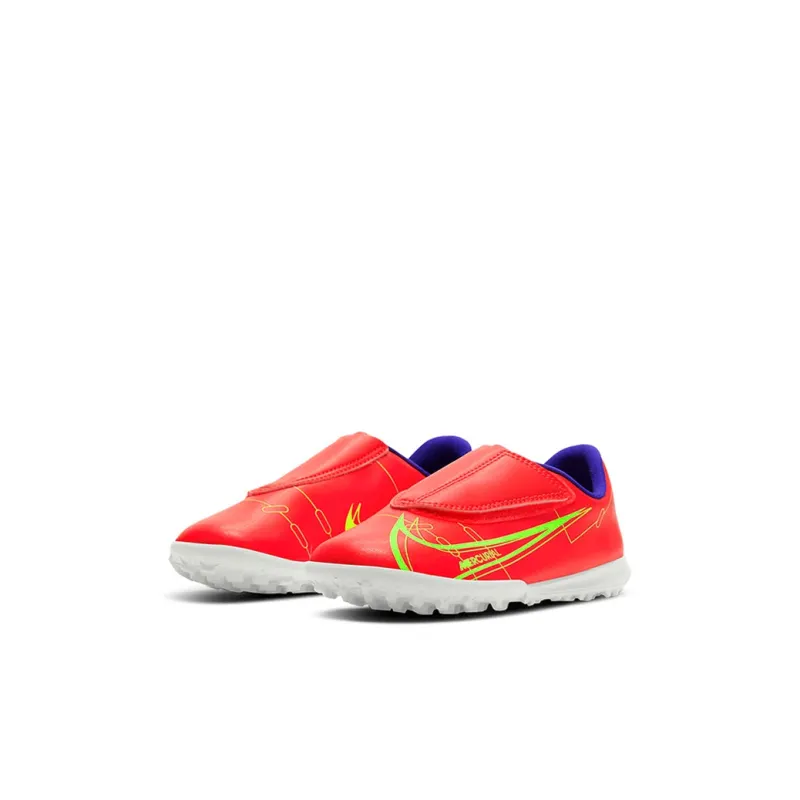 Nike Mercurial Vapor 14 Assassin 14 Club PS V Low-Top Kids' Soccer Shoes Orange Red Children Aged 3-7 Years Old-2