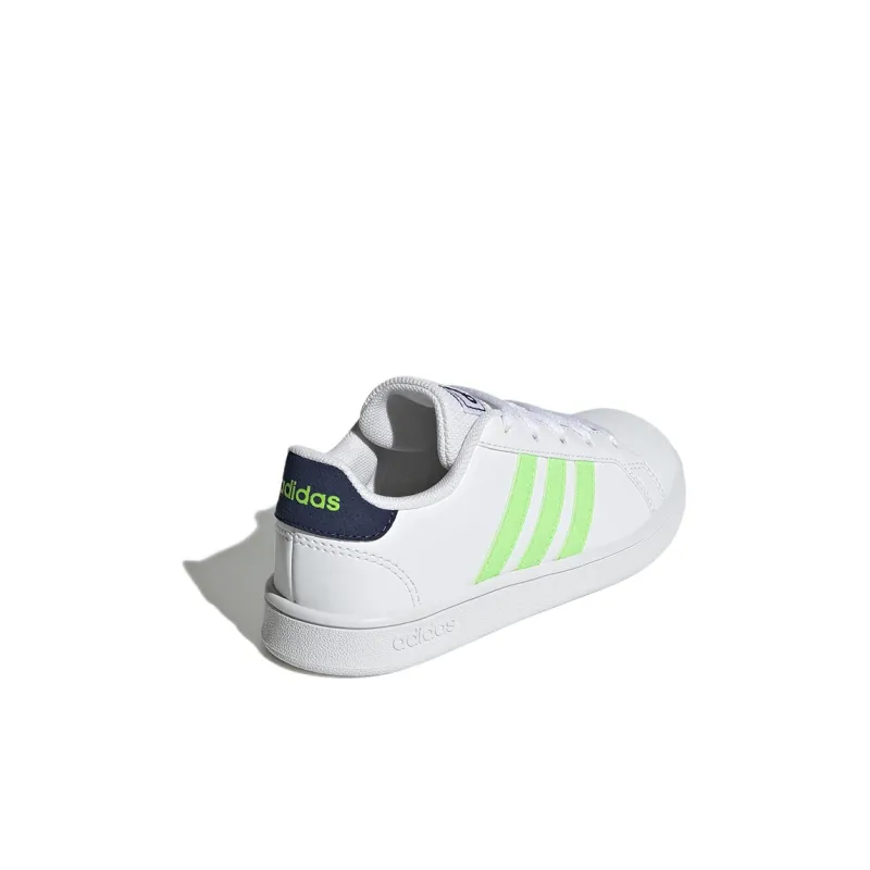 Adidas Neo GRAND COURT Anti Slip Wear Resistant Low Top Kids' Skateboarding Shoes White Kids'-3