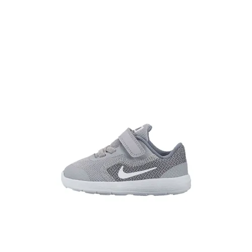 Nike REVOLUTION 3 Slip Resistant Cushioning Abrasion Resistant Low Top Toddler Shoes Gray White Infant And Toddler