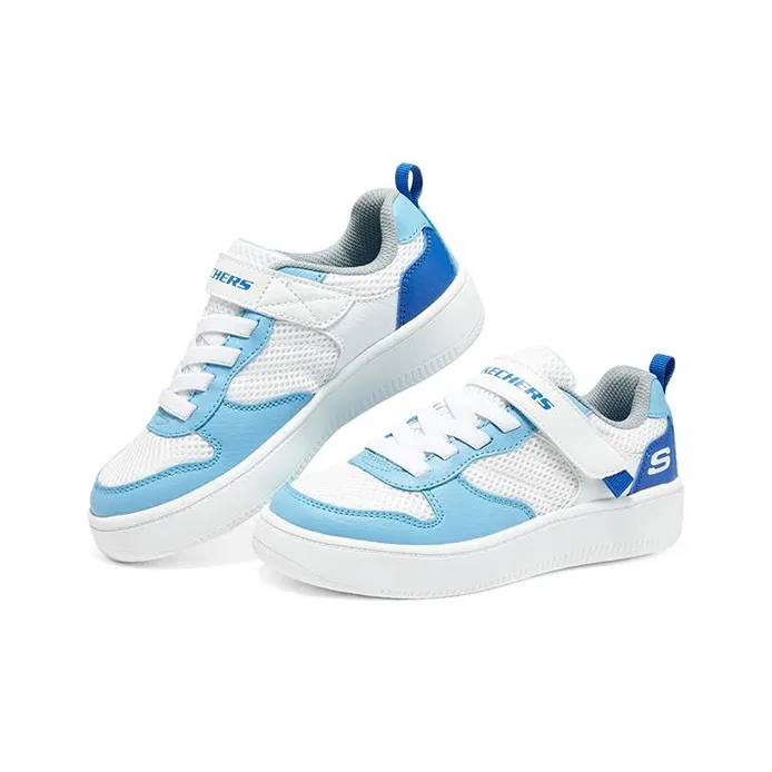 Skechers Sport Court 92 Low Top Kids' Skateboarding Shoes White Blue Teenagers-2