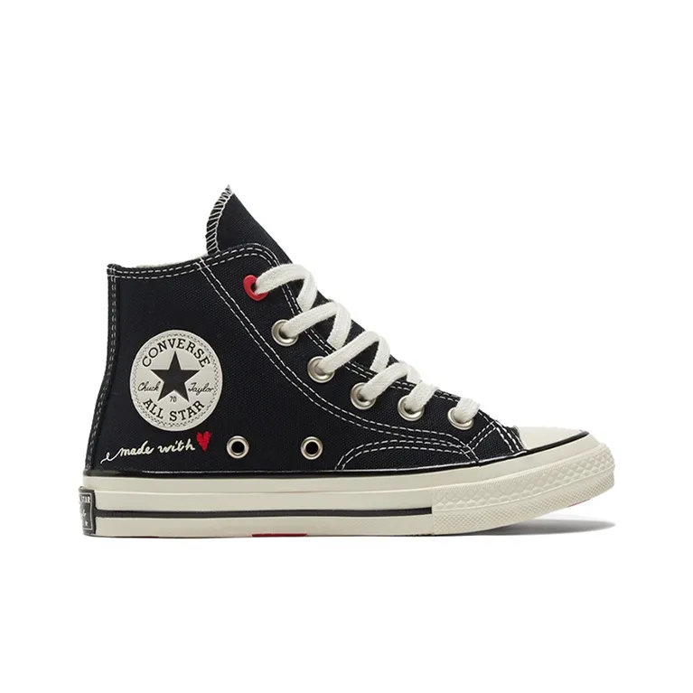 Converse Chuck Taylor All Star 1970s Anti Slip Wear Resistant High Top Canvas Shoes Black Teenagers-1