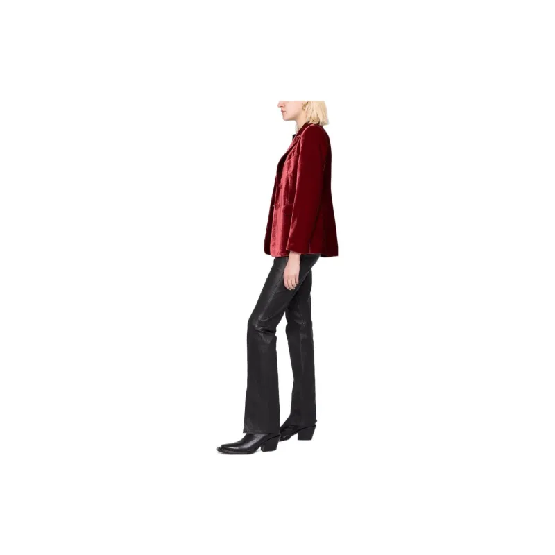 MOSCHINO Single-Breasted Velvet Blazer-2