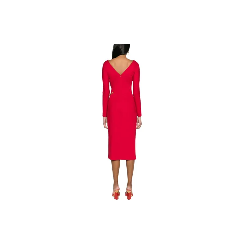 MOSCHINO SS24 Long-Sleeved Dresses Women's Red-3