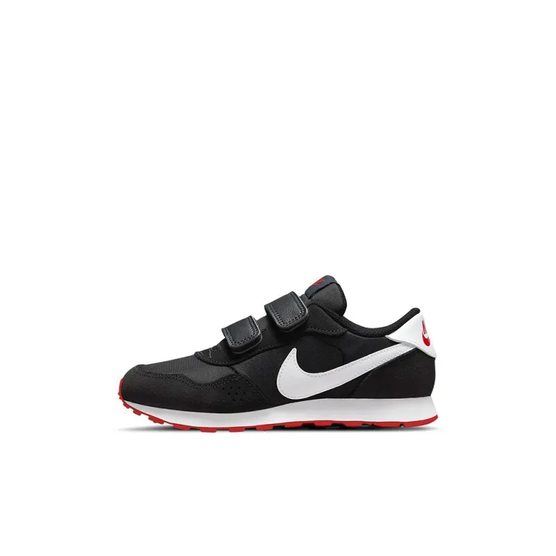 Nike MD Valiant Low Top Running Shoes Black White Red Children Aged 3 7 Years Old-0