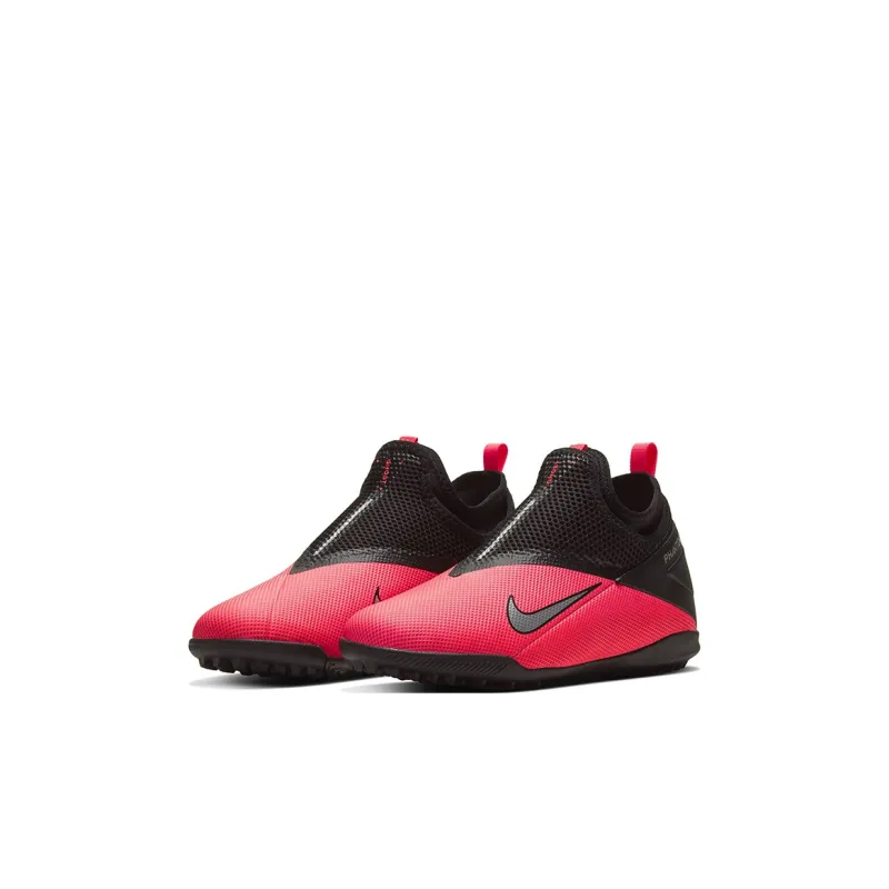Nike Anti Slip Wear Resistant Mid Top Kids' Soccer Shoes Black Red Kids'-2