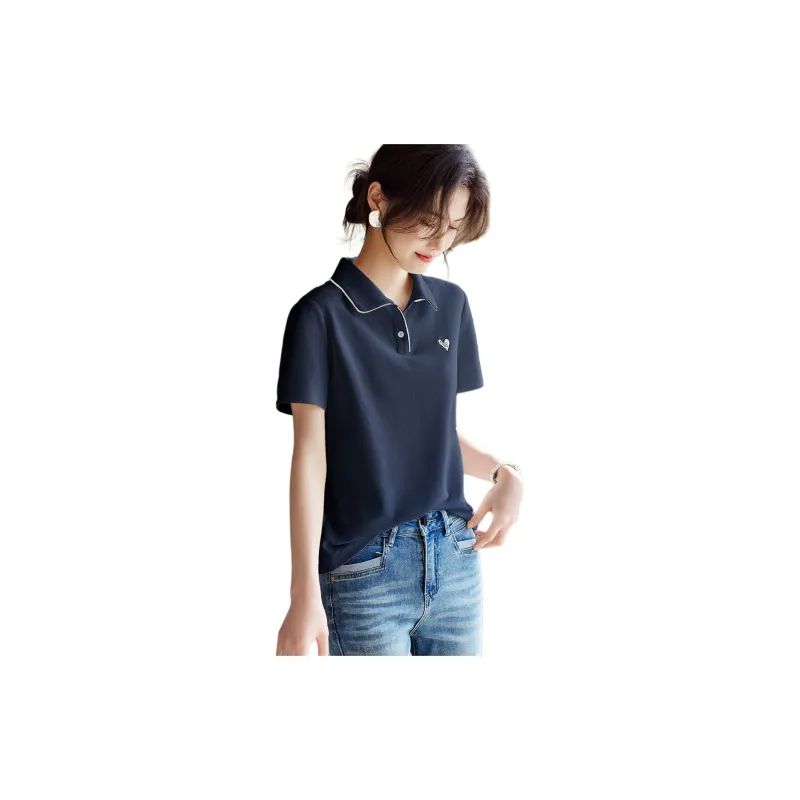 XWI T Shirts Women's Navy Blue-1