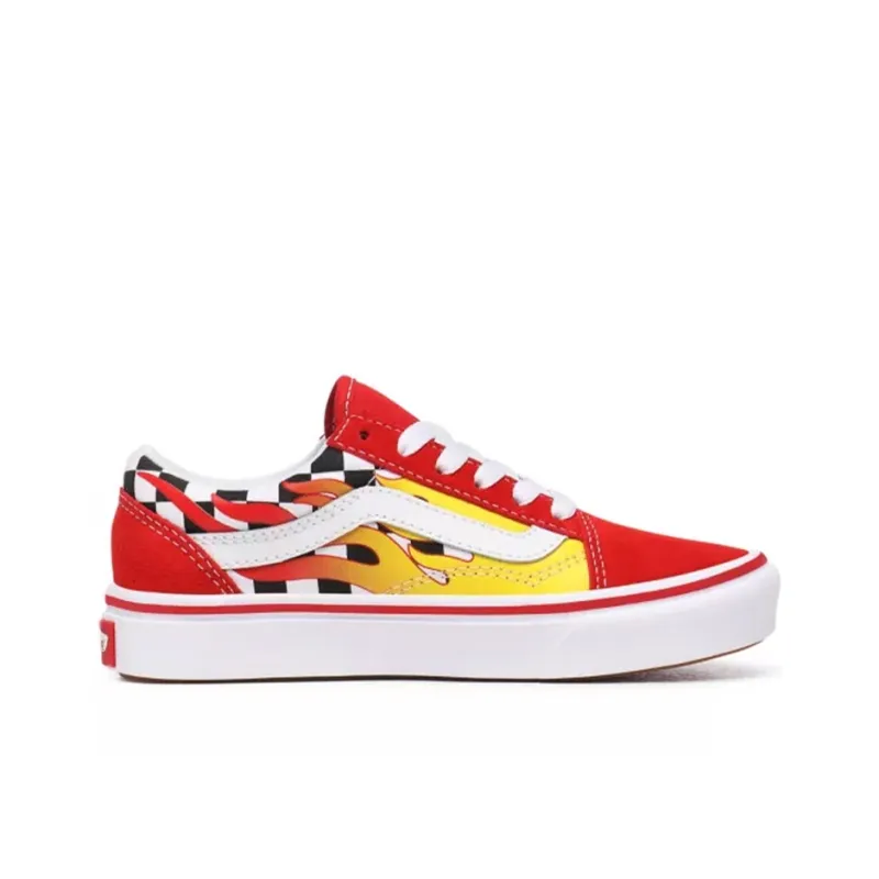 Vans Comfycush Anti Slip Wear Resistant Low Top Skateboard Shoes Flame Teenagers-1