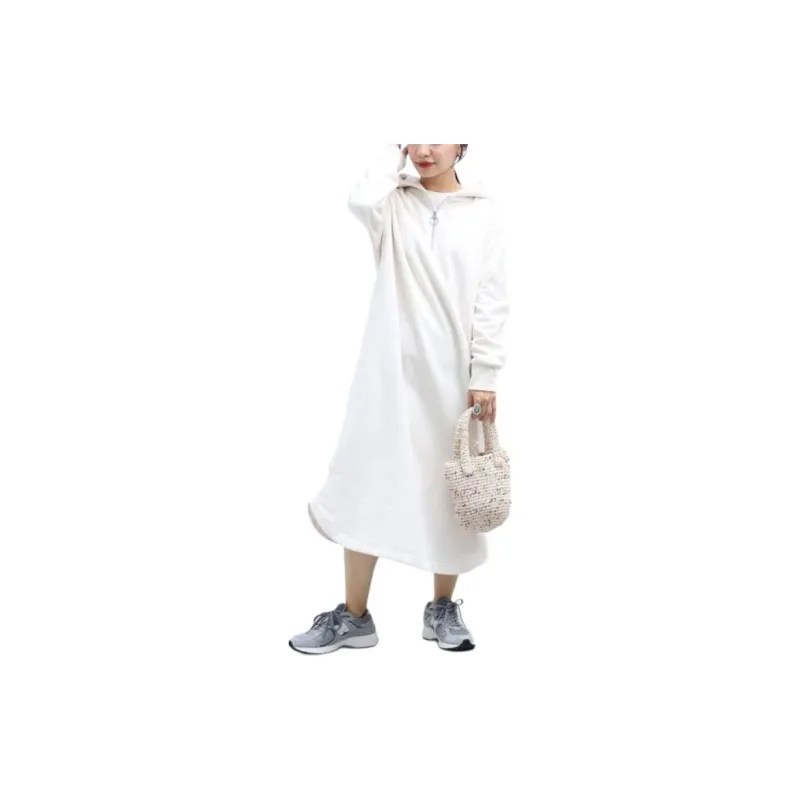 Beams Long Sleeved Dress Women's White-2