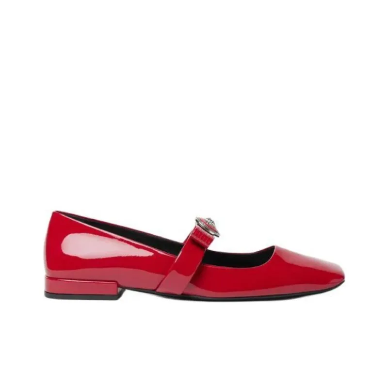 VERSACE Gianni Ribbon Casual Single Shoes Women's Red-1