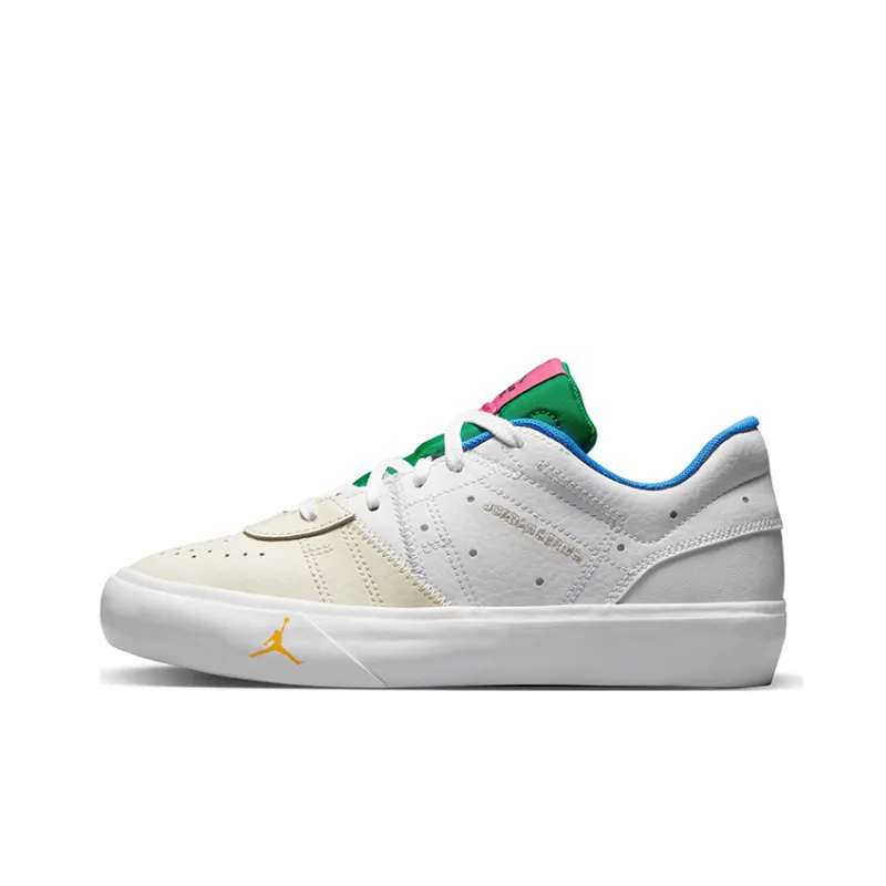 Jordan Series Air Jordan Series Anti Slip Wear Resistant Low Top Kids' Skateboarding Shoes White Green Blue Unisex-0