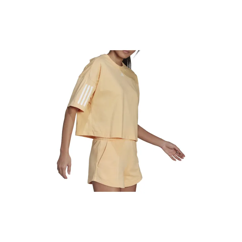Adidas Drop Shoulder Sleeve T Shirt Women's Yellow-2