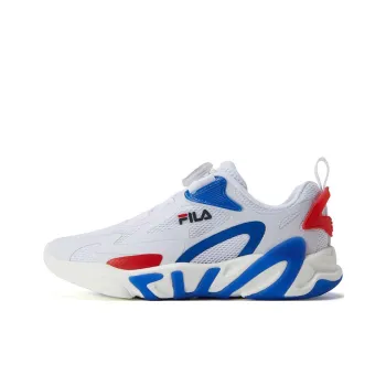 FILA KIDS Slip Resistant Cushioning Abrasion Resistant Low Top Kids' Running Shoes White Blue Teenagers