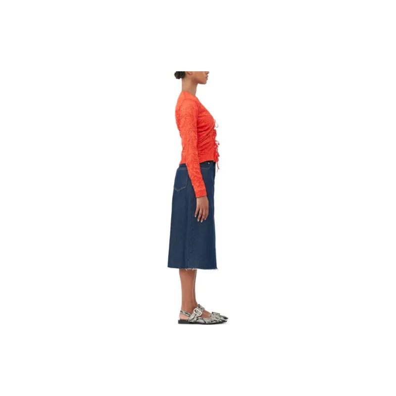 GANNI Heavy Denim Midi Skirt-3