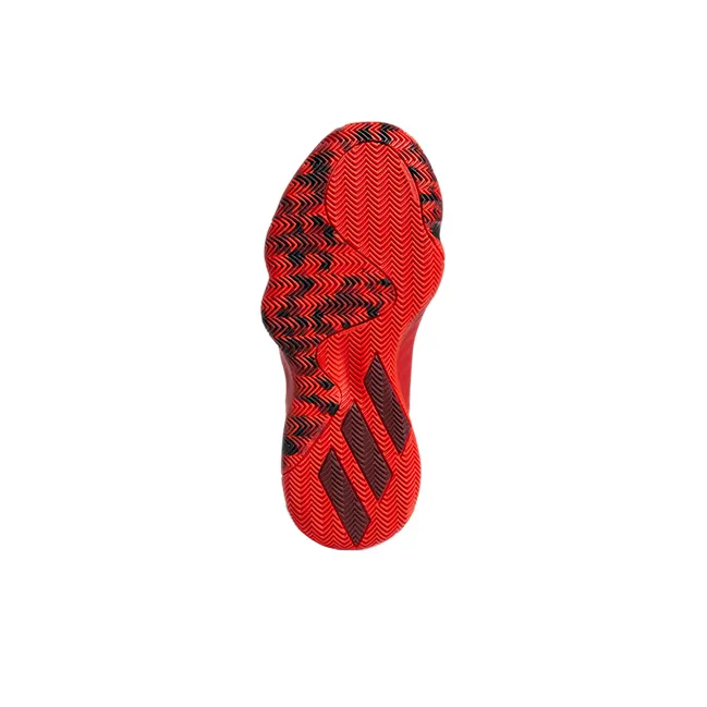 Adidas D.O.N. Issue #1 J Slip Resistant And Breathable Low Top Performance Basketball Shoes Red Gold Teenagers-5