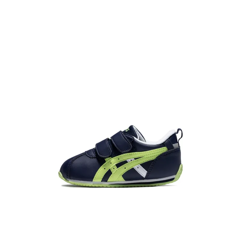 Asics Corsair Mini Baby SL Anti Slip Wear Resistant Low Top Running Shoes Navy Blue Green Infant And Toddler-0