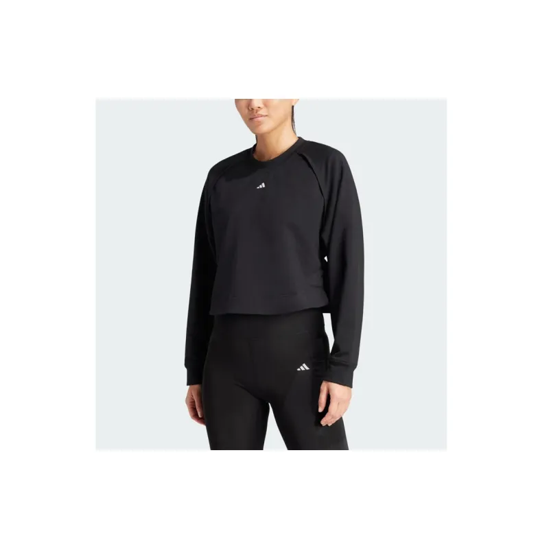 Adidas Power Hidden Racerback Overlay Cover Up Sweatshirt Women's Black-3