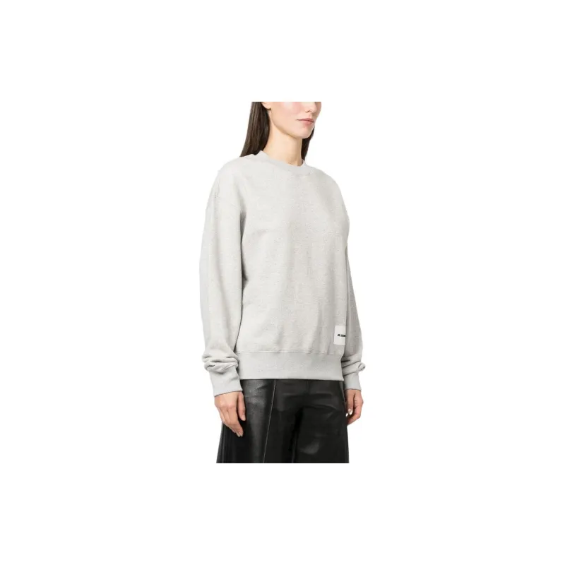 JIL SANDER + Logo Patch Straight Hem Sweatshirt-3