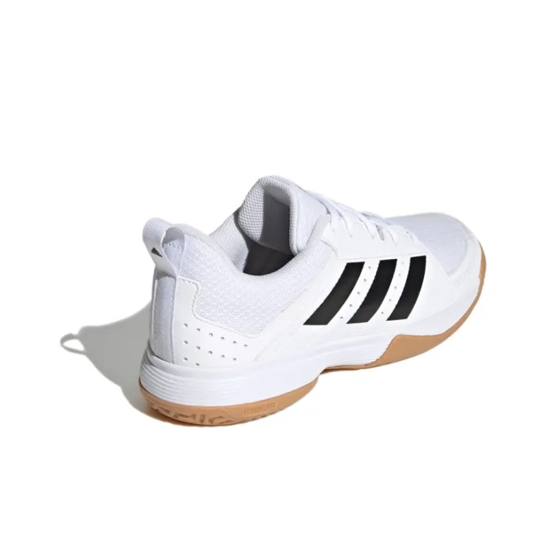 Adidas Ligra 7 Indoor J Anti-Slip Wear-Resistant Kids' Training Shoes White Black Teenagers-3