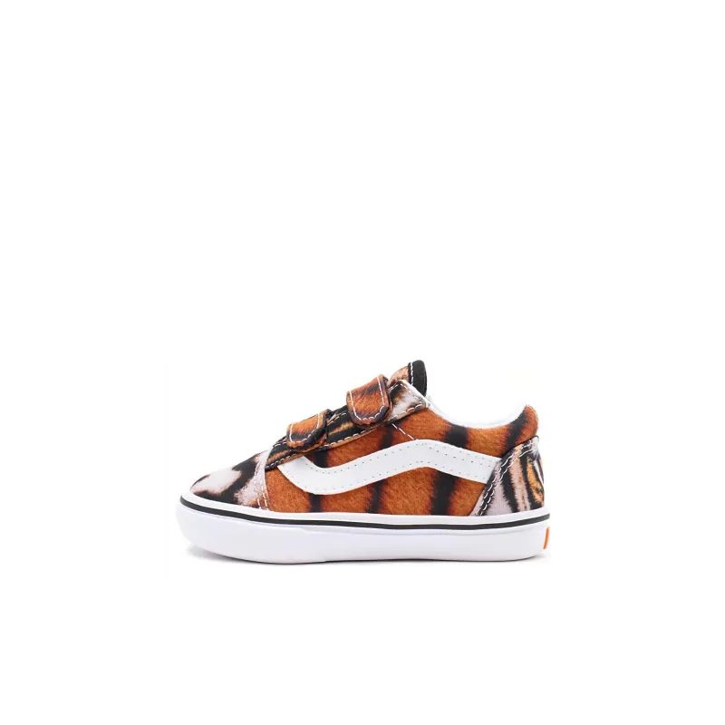 Vans Old Skool Anti-Slip And Wear-Resistant Breathable Low-Top Toddler Shoes Tiger Pattern Infant And Toddler-0