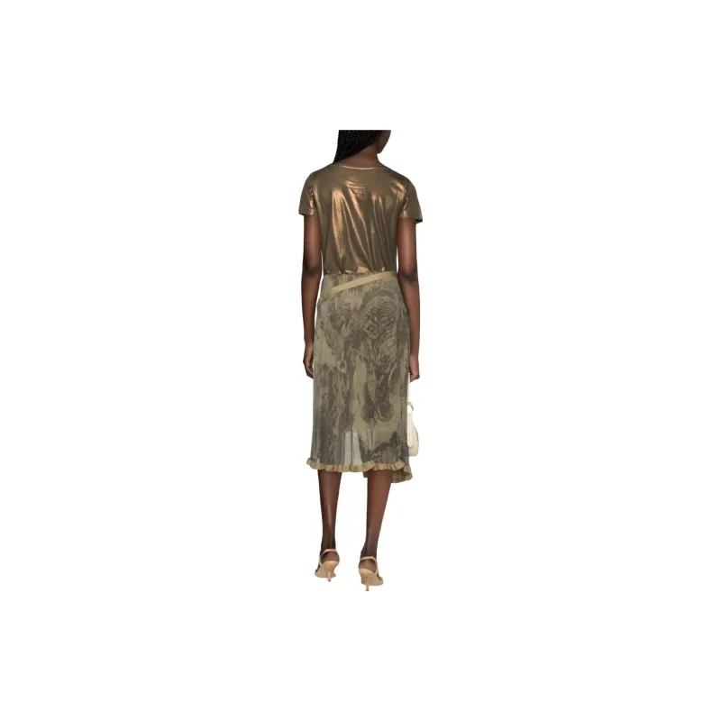 DIESEL Casual Long Skirts Women's Khaki Green-2