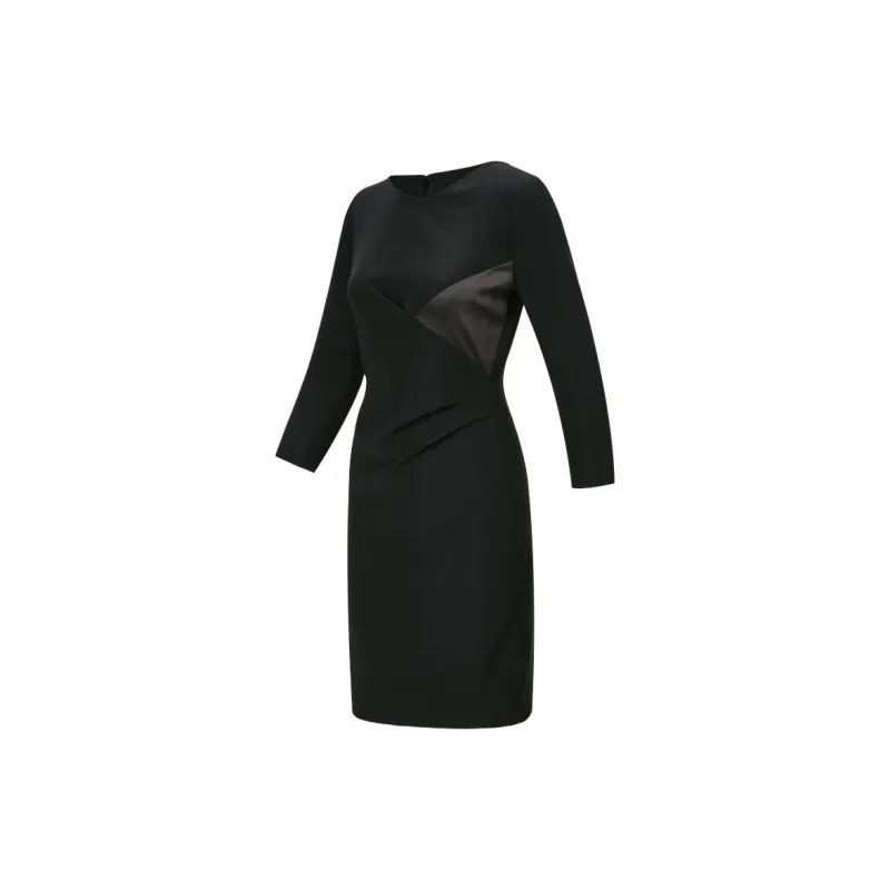 EMPORIO ARMANI SS21 Long Sleeved Dress Women's Black-2