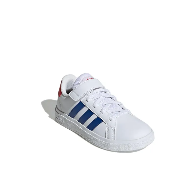 Adidas Neo GRAND COURT 2.0 EL K Abrasion Resistant Low Top Skateboard Shoes White Blue Red Kids'-2