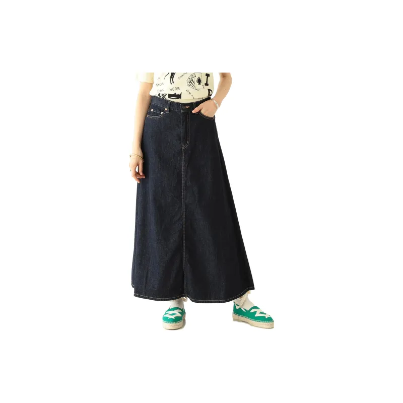 Beams Casual Long Skirts Women's Indigo-3