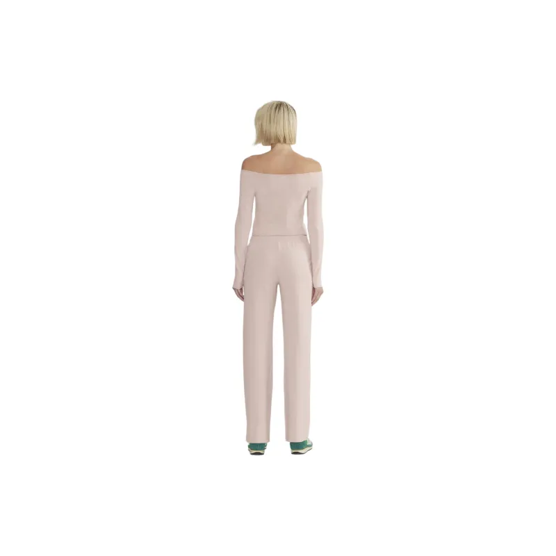 ARITZIA Tna Chill Casual Pant Knitted Sports Pants Women's Bow Pink/Bowknot Pink-2