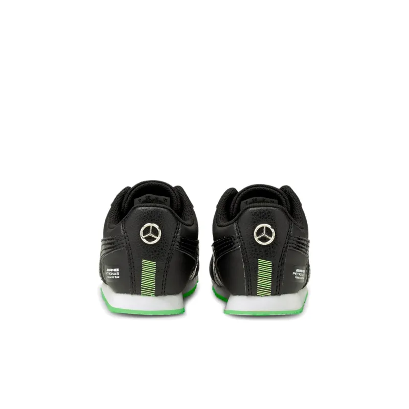PUMA Mercedes Amg Petronas F1 Roma Anti-Slip Wear-Resistant Low-Top Toddler Shoes Black White Green Infant And Toddler-3
