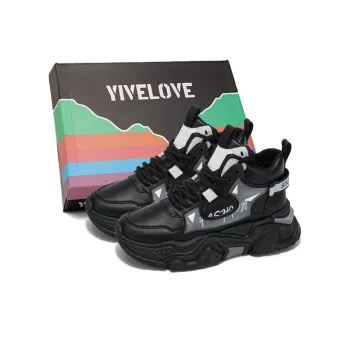 YIVELOVE Anti Slip And Wear Resistant Height Increasing Warm High Top Casual Shoes Men's