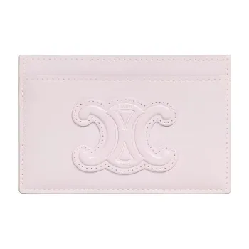 CELINE Triomphe Shiny Calfskin Card Holder Women's Light Pink