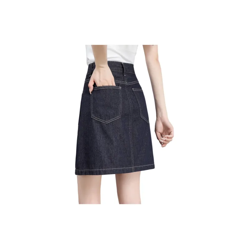 Mo Han Yi Mei Denim Short Skirts Women's Blue-3