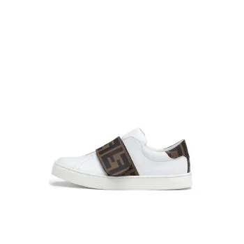 FENDI Cushioning, Wear Resistant Low Top Kids' Skateboarding Shoes White Kids'