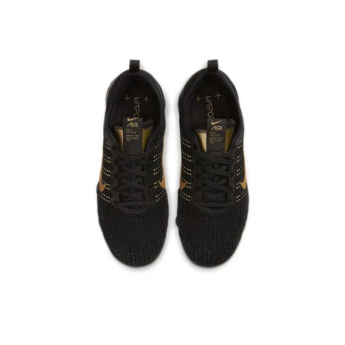 Nike Air VaporMax Flyknit 3 Black Metallic Gold GS-4