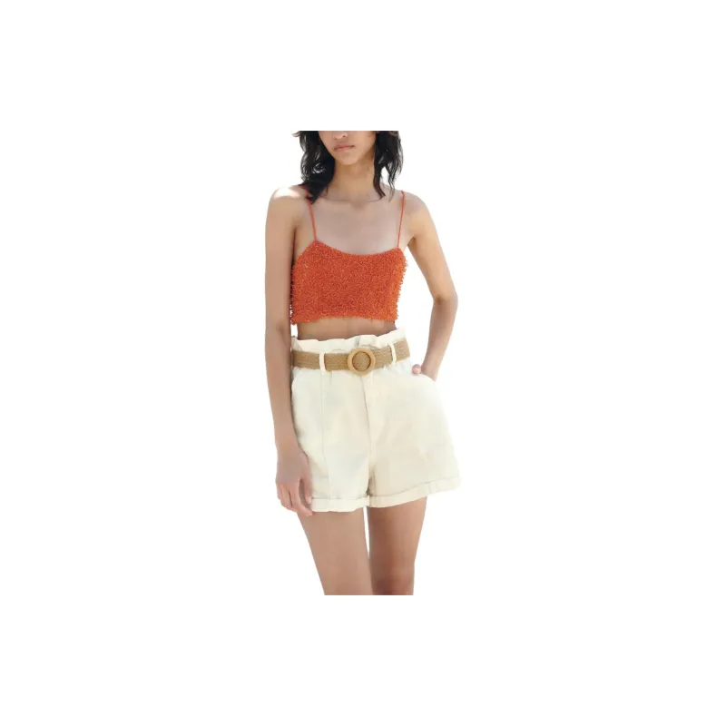 ZARA Denim Shorts Women's White-2