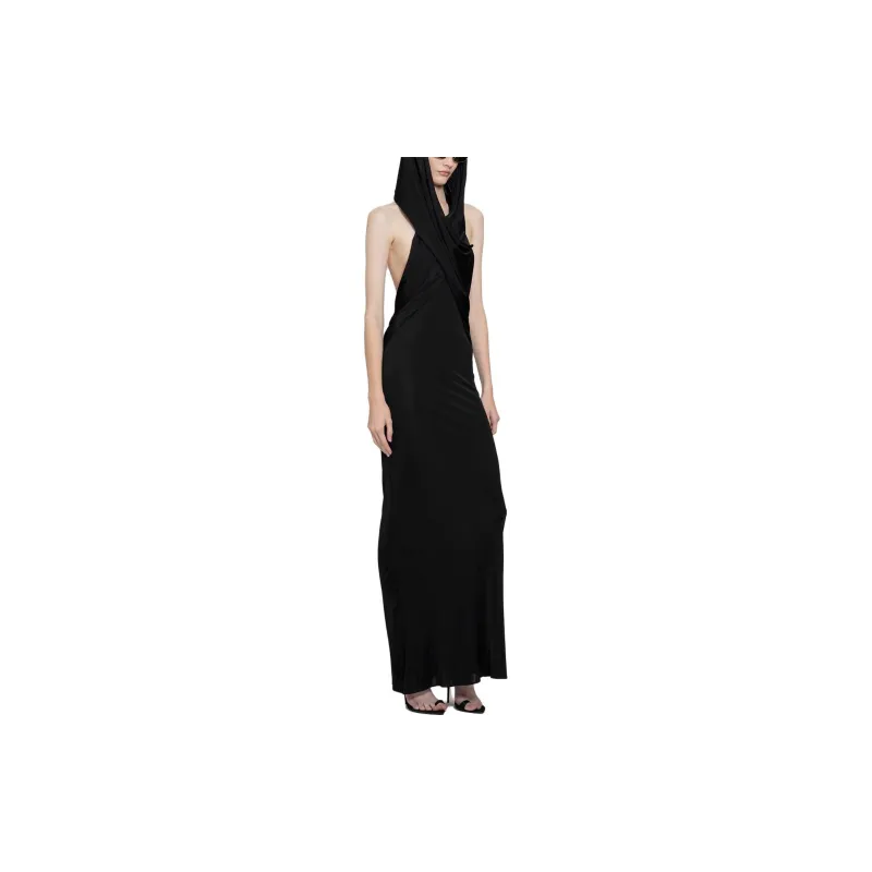 SAINT LAURENT Hooded Draped Dress-4