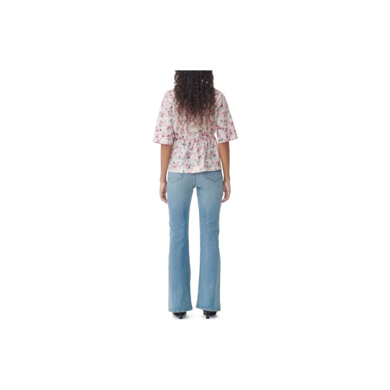 GANNI Floral print Organic Cotton Blouse-3