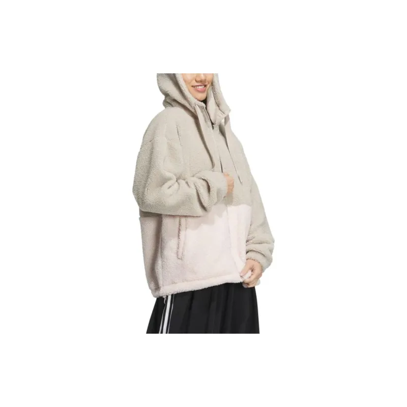 Adidas Velvet Jackets Women's Beige-3