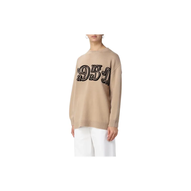 Max Mara 1951 Motif Embroidered Roundneck Sweater-3