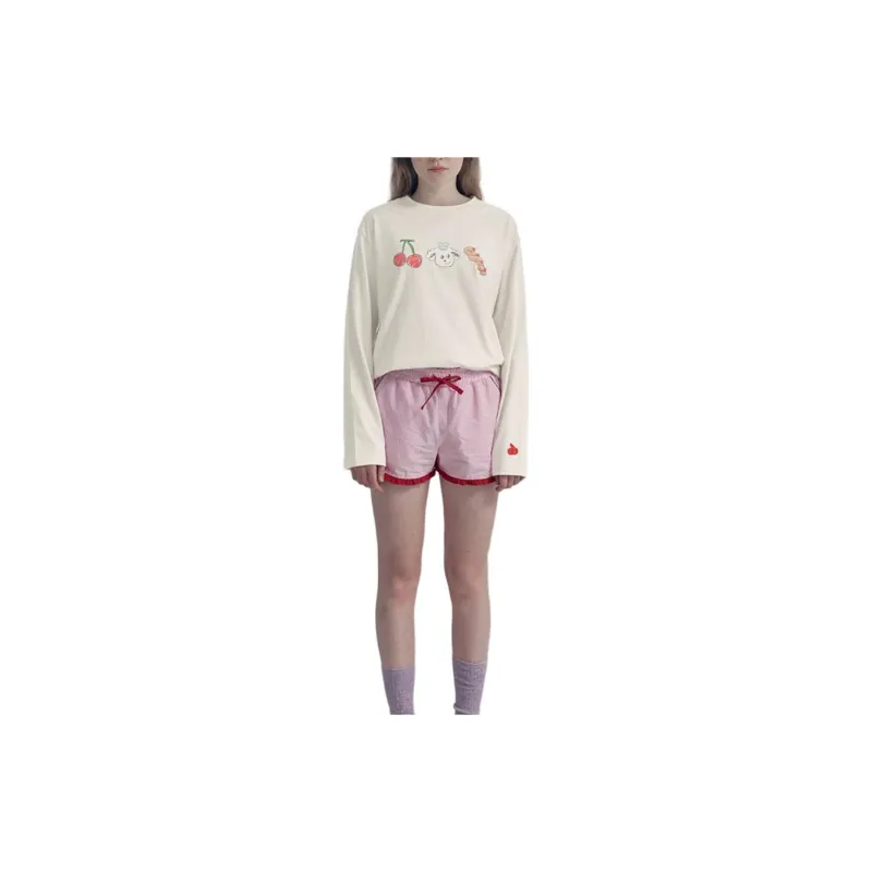 Kirsh x BONTEMPS GRAPHIC LONG SLEEVE T-Shirt Women's Beige-1