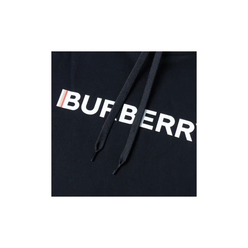 Burberry Women's Logo Print Hooded Sweatshirt Black-3