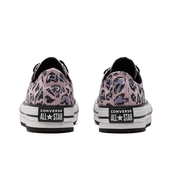 Converse All Star Series Anti-Slip Wear-Resistant Low-Top Kids Canvas Shoes Black Pink Purple Teenagers-3